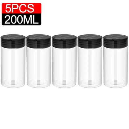 1/10Pcs Plastic Spice Jars with Shaker Lids Kitchen Empty Salt Pepper Condiment Powder Barbecue Seasoning Bottles Container