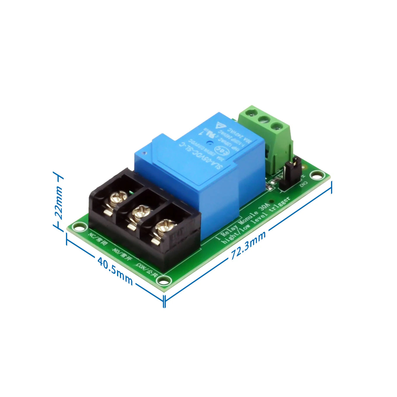 5V 30A Relay Module with High/Low Level Trigger for Smart Home & PLC Control