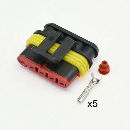 5-Pin Superseal Waterproof Automotive Connector 282089-1 / 282107-1 | PA66 Male Female Plug | 1.5mm Series