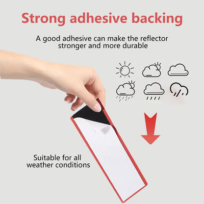 Truck Trailer Rectangle Reflective Tape Stickers – Auto Safety Night Warning Reflector (Red/White, 1/2/4pcs)