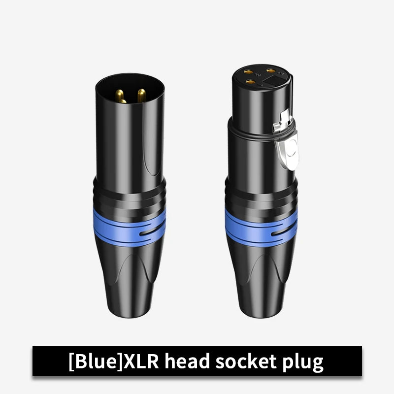 3Pin XLR Color Head Pure Copper Pin Male and Female Audio Microphone Connector Canon Welding Plug Socket