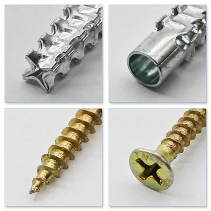 Heavy Duty Steel Wall Anchor with Screws Kit Metal Tube Expansion Self Tapping Screw Drywall Drilling Plug Fastener Bolt Anchors