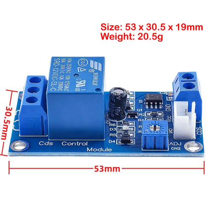 XH-M131 Light Control Photoresistor Relay Module 5V/12V/24V Automatic Brightness Detection Switch 10A