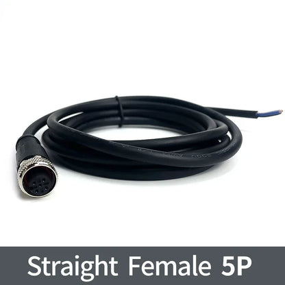 2m M12 Waterproof Sensor Cable Male & Female Connector 4/5/8/12 Pin Integrated Injection Molded