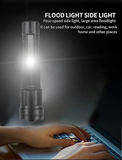 1/2Pack Super Bright Flashlight USB Rechargeable LED Long Range Tactical Torch Lamp Outdoor Waterproof Camping Fishing Lantern