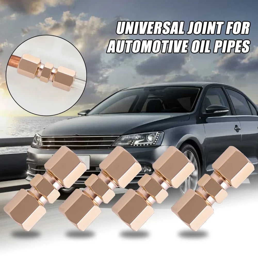 Universal Auto Brake Hose Brass Fittings 3/16" Export Brake Lines Pipe Union Fittings Straight Brass Connector Car Accessories