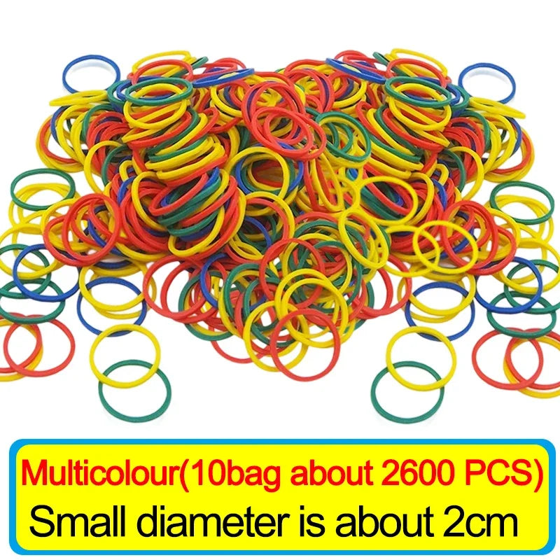 Wholesale Multicolour Elastic Rubber Bands Adjustable Fastener O Rings Stretchable Household Office School Stationery Supplies