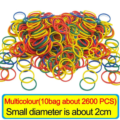 Wholesale Multicolour Elastic Rubber Bands Adjustable Fastener O Rings Stretchable Household Office School Stationery Supplies