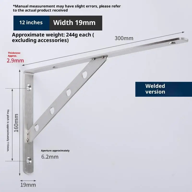 2Pcs Angle Bracket Heavy Duty For Wall Angle Bracket Stainless Steel L Type Bracket