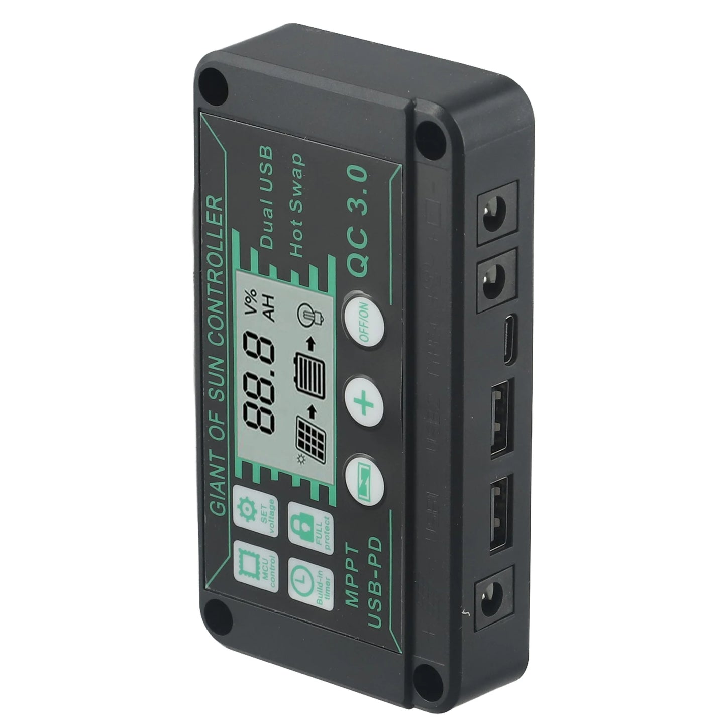 Digital Display Waterproof MPPT Solar Charge Controller Adjustable Current Options 10A 100A Efficient Energy Utilization