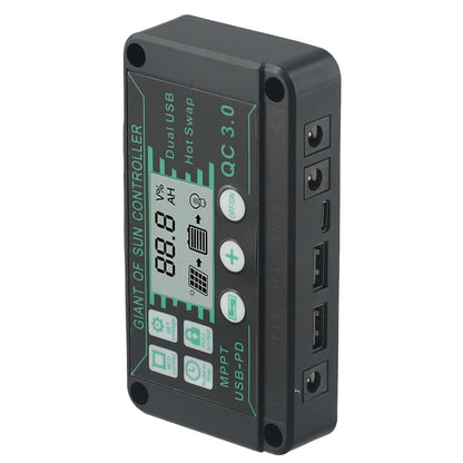Digital Display Waterproof MPPT Solar Charge Controller Adjustable Current Options 10A 100A Efficient Energy Utilization