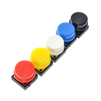 Tactile Push Button Micro Switch Kit 12x12x7.3mm with Colored Caps for Arduino