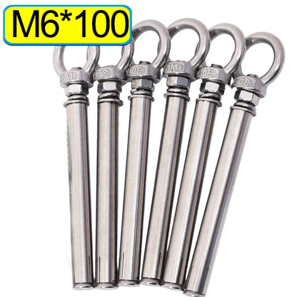 Heavy Duty Eyebolt M6 Stainless Steel Anchor Fastener Secure Concrete Lifting Ring Closed Hook Sleeve Wall Nut Hardware Fastener
