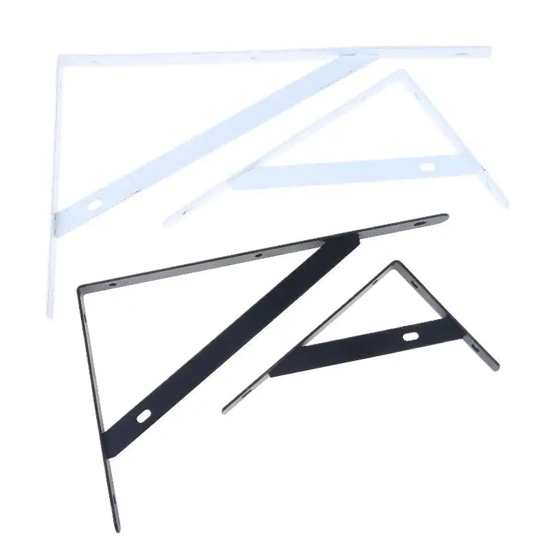 2Pcs Wall Mount Joint Angle Without Screws Tripod Brack Shelf Floating Shelf Heavy Duty Black/White Steel For Decorative