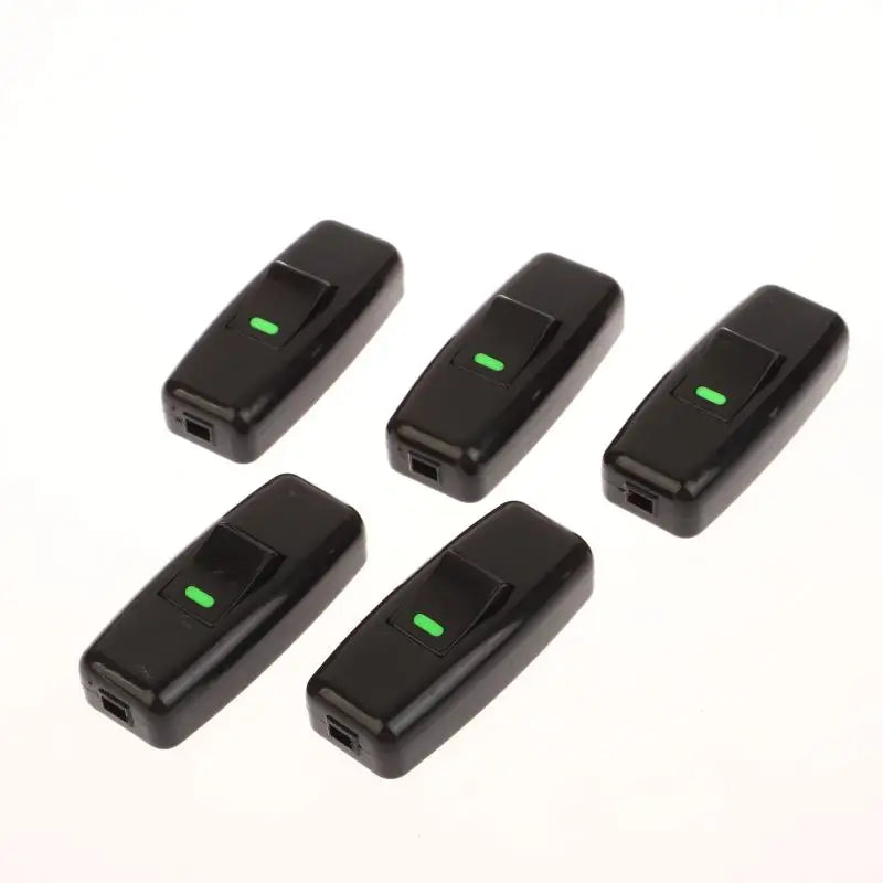 1/5PCS Home Light Boat Shape Switch Wires Cable Switches Classic Black Inline On/Off Table Lamp Switches Electrical Accessories