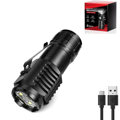 Rechargeable LED Pen Flashlight Mini Clip Waterproof Torch