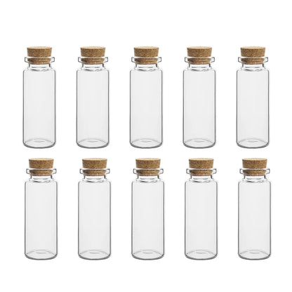 Mini Glass Bottles with Cork Stoppers — 5ml to 20ml Vials, 10pcs