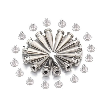 Round Cone Metal Spikes Screwback Studs Rivets — DIY Punk Decoration for Clothes, Shoes &amp; Leather