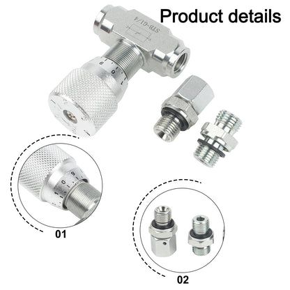 Two Way Throttle Valve with 08L Connector for Hydraulic and Pneumatic Circuits Carbon Steel Construction with NPT Female Thread