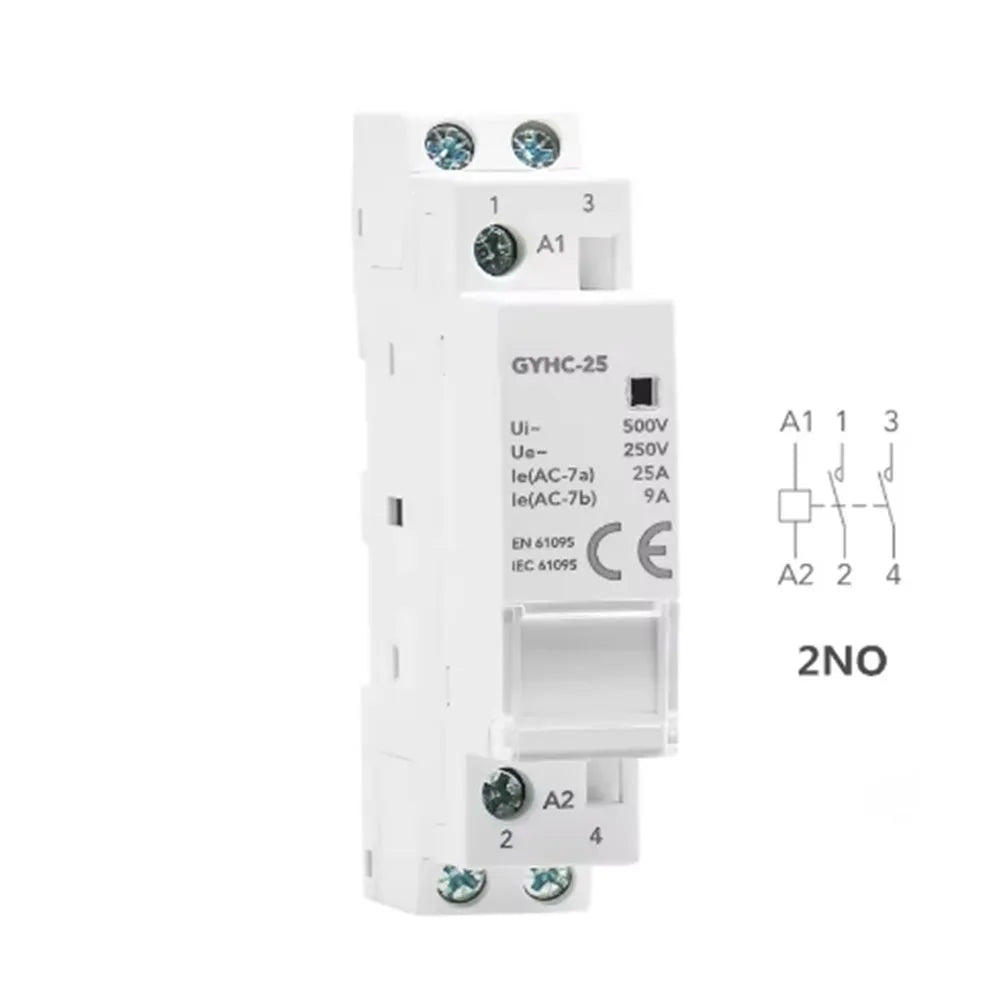 25A Contact Din Rail Mount RoHS Compliant Transparent Flip Cover Flame Retardant Plastic Low Power Consumption