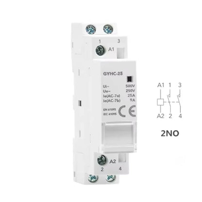 25A Contact Din Rail Mount RoHS Compliant Transparent Flip Cover Flame Retardant Plastic Low Power Consumption