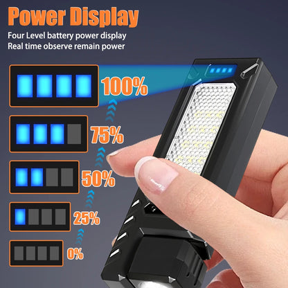 Mini Sensor LED Flashlight Rechargeable Torch with Magnet Portable Hat Clip Light Outdoor Waterproof for Camping Fishing Lantern