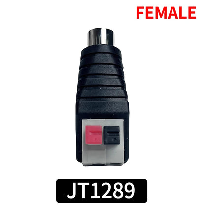 RCA Male Female to Terminal Block Adapter Solderless AV Audio Video Connector for Speaker Home Theater CCTV