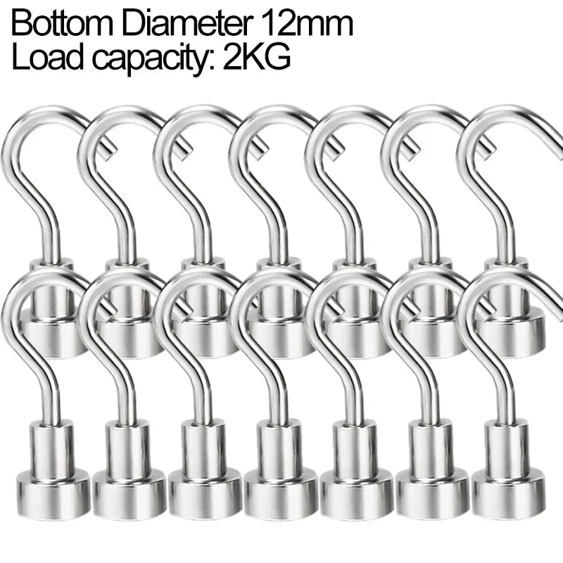 20/1Pcs Metal Strong Magnetic Hooks, Wall-mounted Heavy Duty Magnet Hook for Key, Coat, Hanging, Home, Kitchen, Bathroom Storage