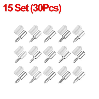 100/10PCS Self Tapping Screw Layer Plate Holder Wardrobe Septum Brackets Fixed Screw Shelf Support Pegs with Non-Slip Sleeve
