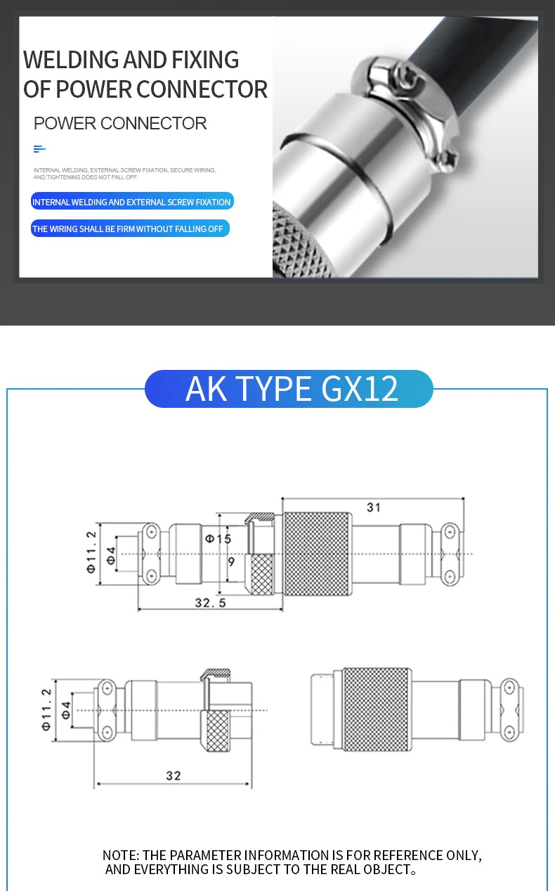 GX12 2/3/4/5/6/7 Pin Male & Female Docking Aviation Plug & Socket Circular Waterproof Thread Butt Joint Connector