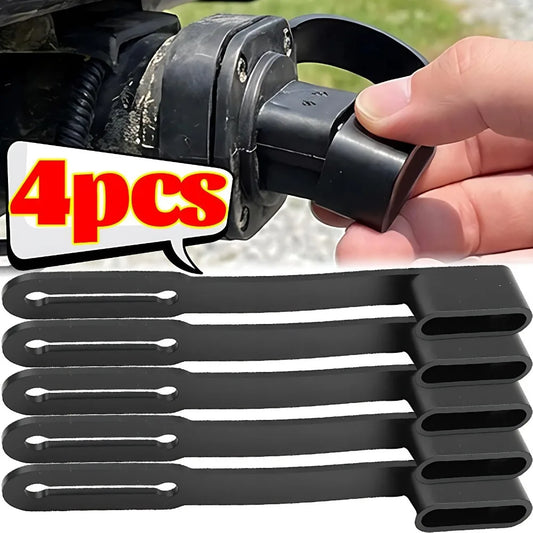 Universal 4-Way Flat Trailer Plug Dust Cap — Rubber Connector Boot with Safety Loop