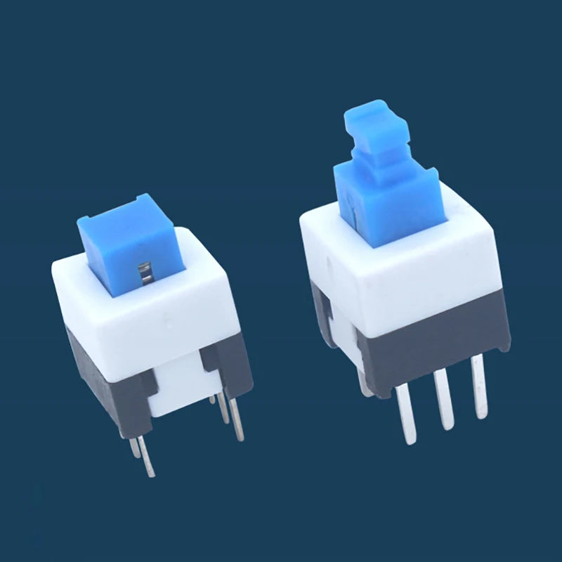 10Pcs/Lot 6 Pin DPDT Mini Push Button Flat Self-locking Switch G64 Multimeter Switch Micro Switch Kit Square 7x7x12mm