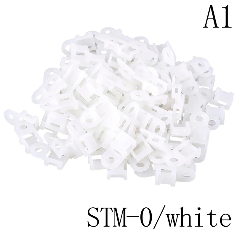 100Pcs/set Plastic Wire Cable Zip Tie Screw Fixing Mount Base Holder