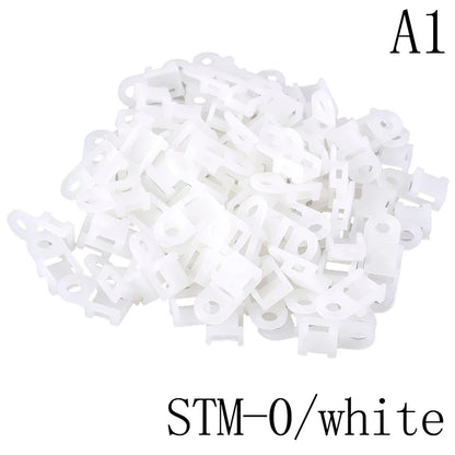 100Pcs/set Plastic Wire Cable Zip Tie Screw Fixing Mount Base Holder