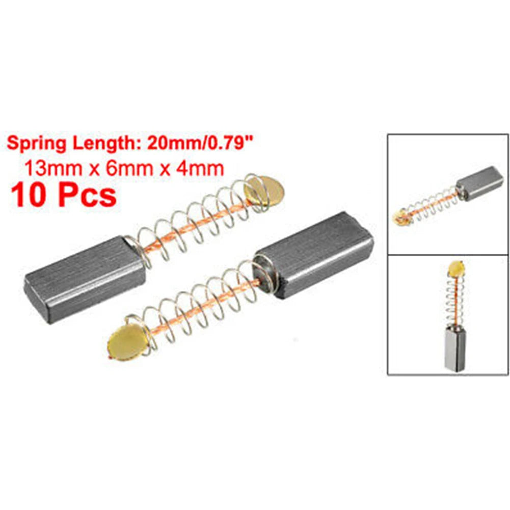 Carbon Brushes Kit 13×6×4mm for Electric Motors, High-Quality Replacement for Power Tool Accessories
