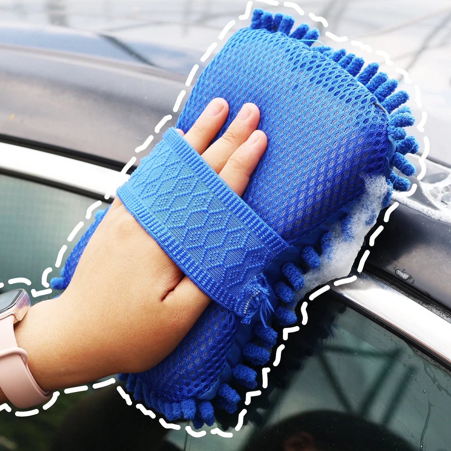 Microfiber Car Cleaning Sponge Wash Pad Scratch-Free Tool for Cars Floors
