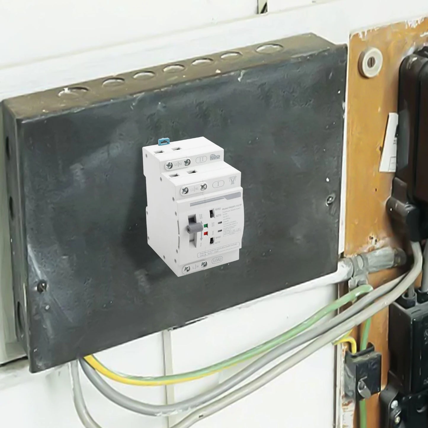 Dual Power Electrical Transfer Switch for ATS 2P 63A 220V Designed for Generator Use to Automatically Manage Power Sources