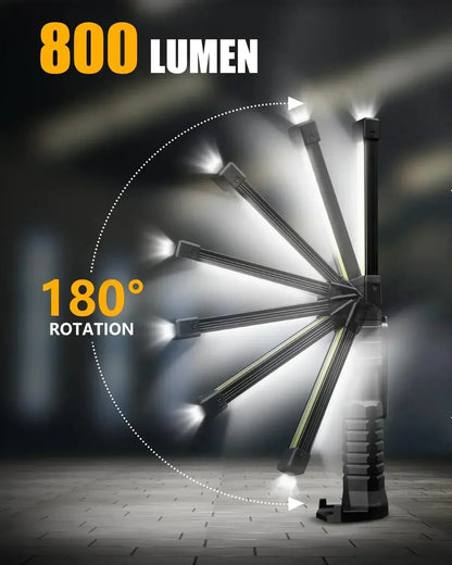 Powerful Fold Flashlight Type-c Rechargeable Lantern Built-in Battery Magnetic LED Work Lights for Camping Garage Emergency Lamp