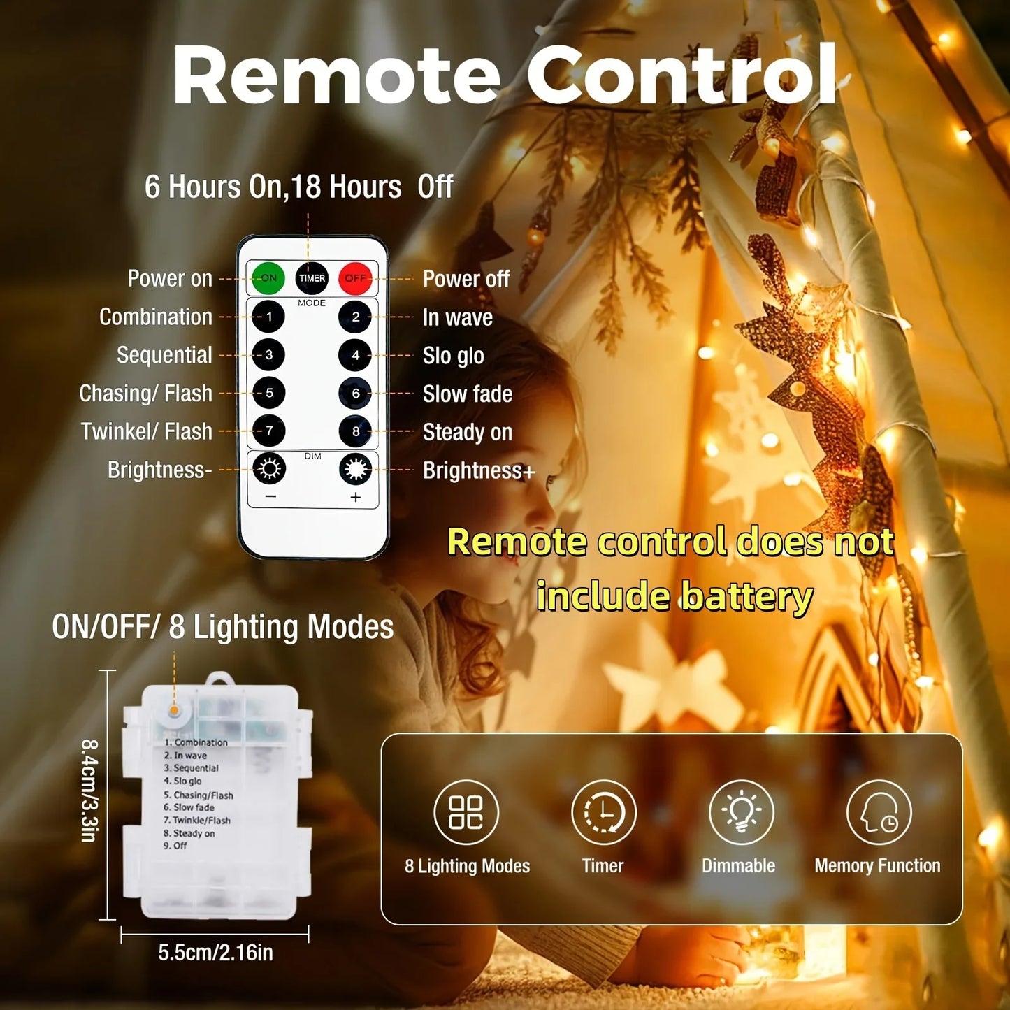 Christmas Party Wedding Decoration Remote Control Waterproof Battery Operated Fairy Lights 5/10/20/30 Meter Copper Wire String