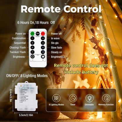 Christmas Party Wedding Decoration Remote Control Waterproof Battery Operated Fairy Lights 5/10/20/30 Meter Copper Wire String