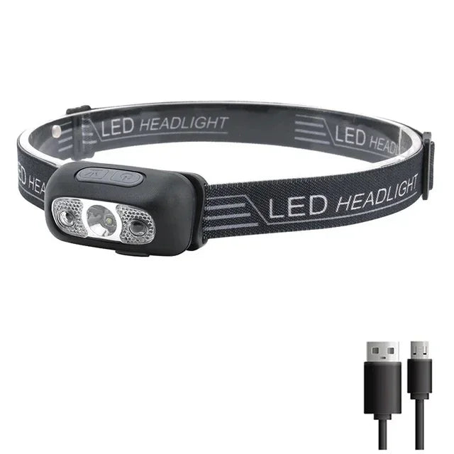 Rechageable LED Motion Sensor Headlight 9 Led Strong Light Headlamp Portable Fishing Camping Outdoor Head Lamp Work Flashlight