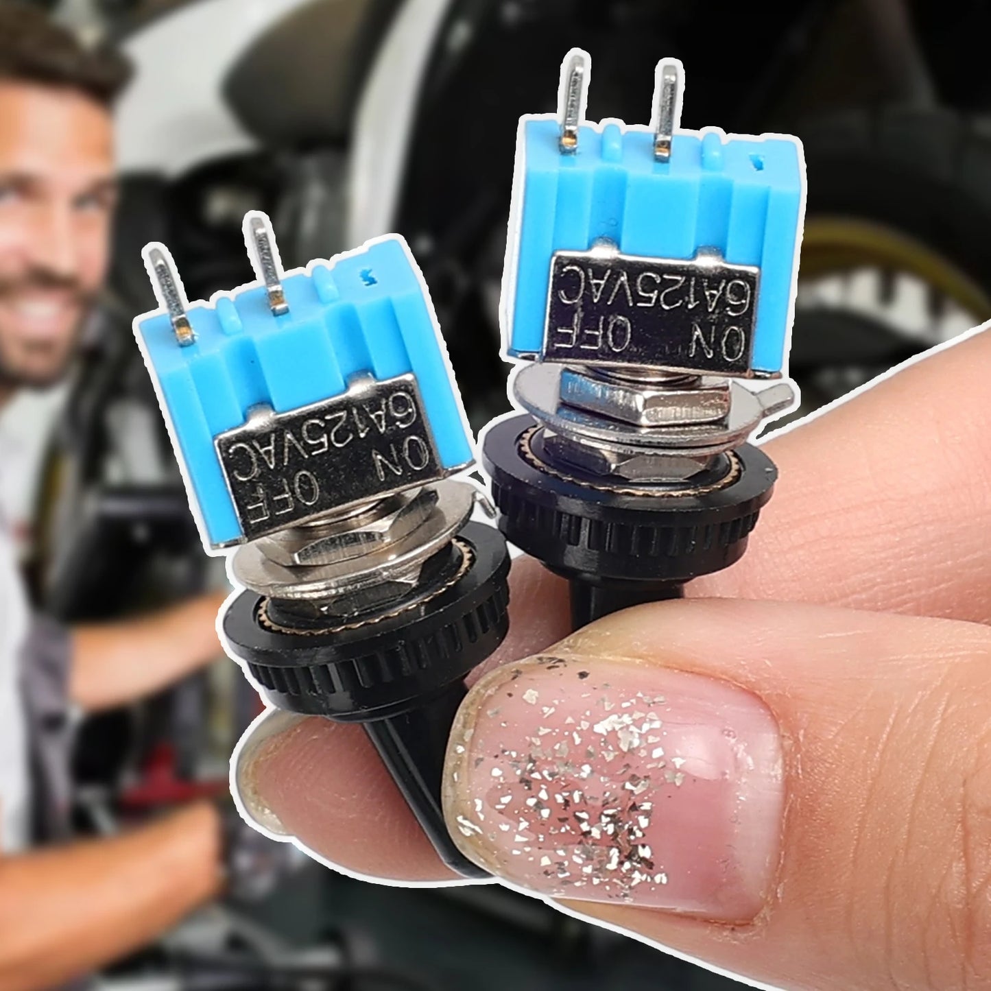 2/1pcs 2 Pin Mini Toggle Switch SPST 2 Position ON OFF Flat Handle Latching Switch for Car Truck with Solder Terminals