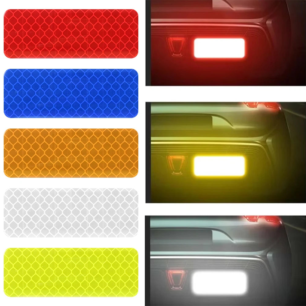 Car Bumper Reflective Sticker Strip – Auto Safety Warning Reflector Tape for Exterior & Interior (10pcs)