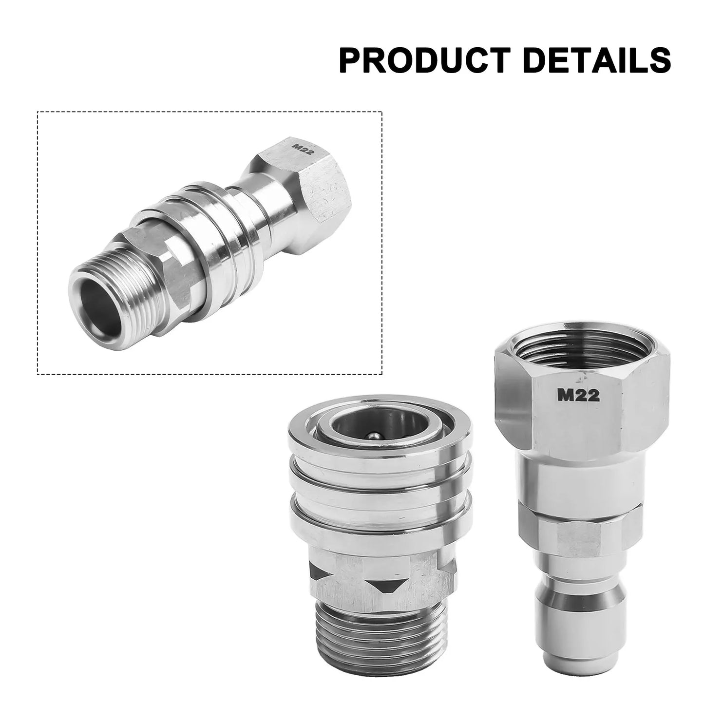 Pressure Washer Adapter Kit — 360° Rotation Male &amp; Female Quick Connector Set, Rust-Resistant Fittings