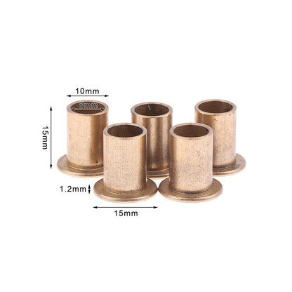 5Pcs Flange Bushing Copper Sleeve Inner Diameter 8MM Powder Metallurgy Oil Bearing With Edge Step Shoulder