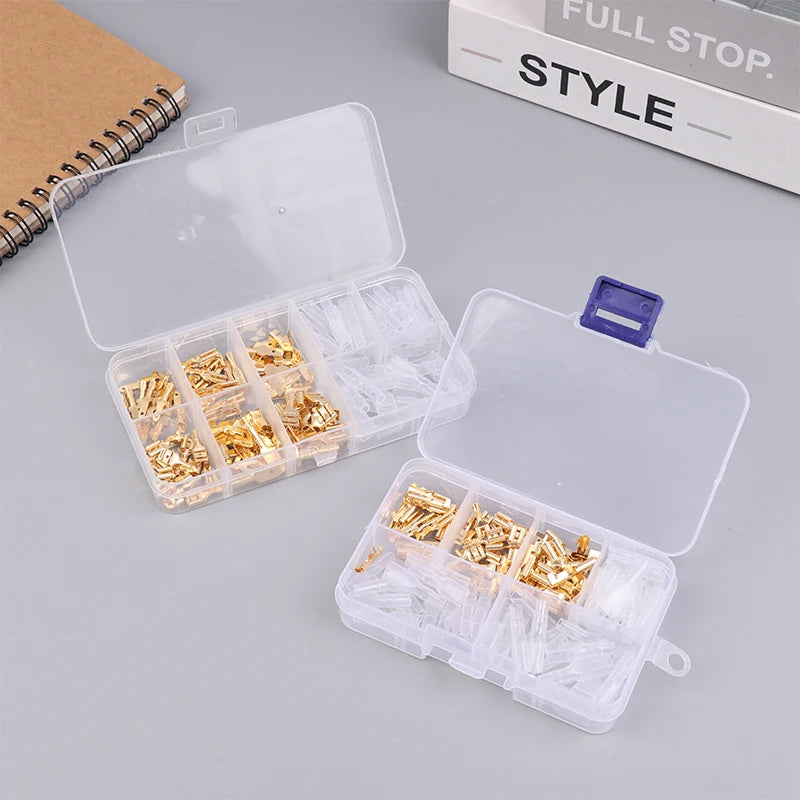 Gold Silver Docking Terminal Cable Bare Terminal with Spring Insert Sheath, Male and Female Pair Terminal Box