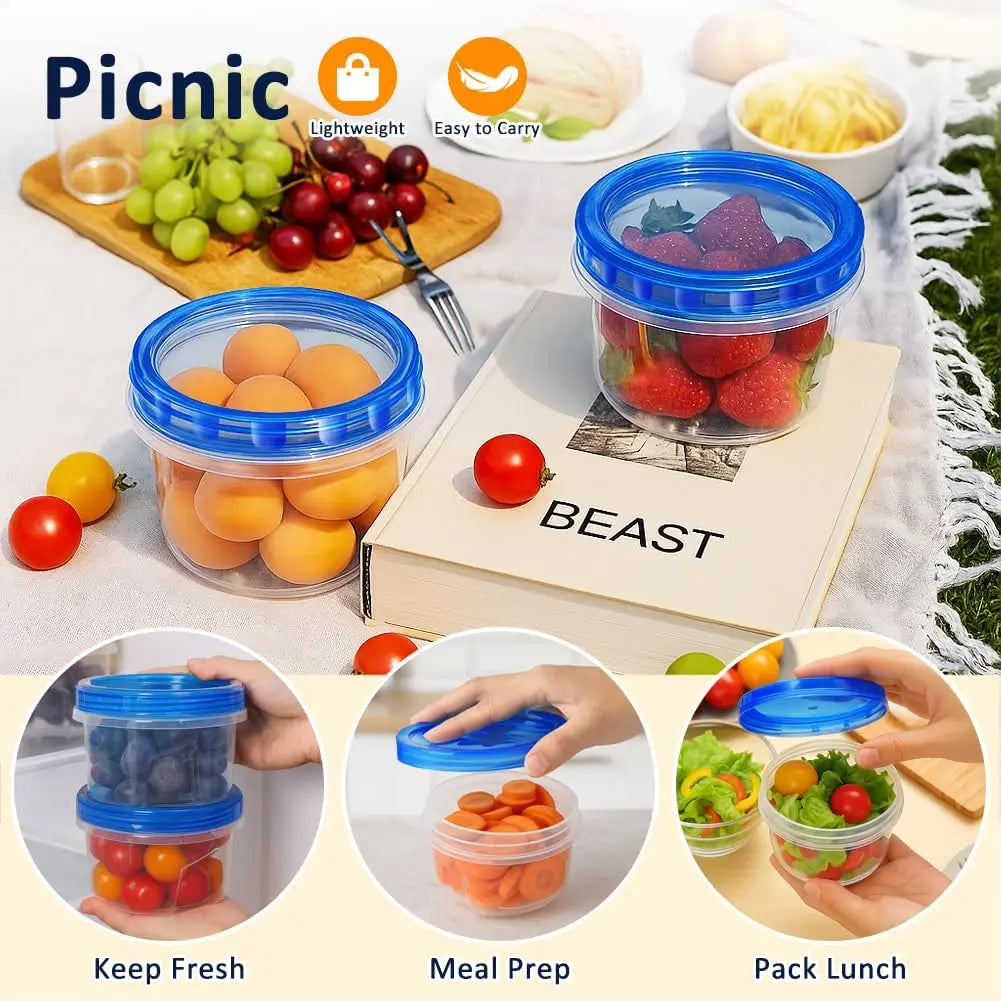 Freezer Storage Containers Plastic  Airtight Food Containers with Lids Soup Meal Prep Container Reusable Leak-proof Lunch Box