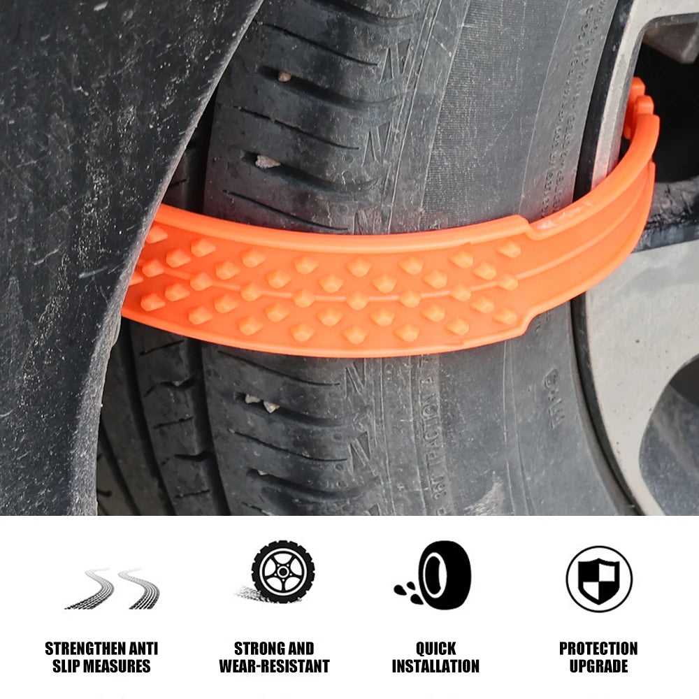 Snow Chain Tyre Chain – Urethane Winter Anti-Slip Tire Chains (10/1PCS Set) for Car Tires, Anti-Skid Emergency Snow Traction
