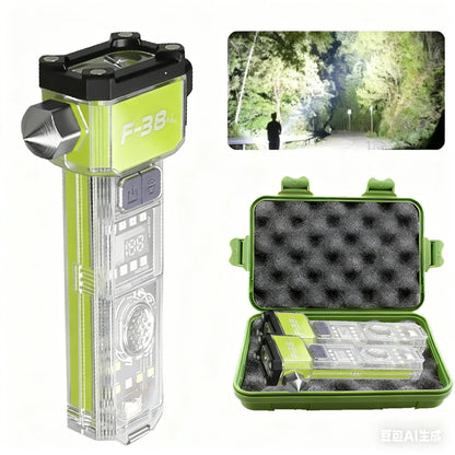 Ultra-bright Rechargeable Flashlight Magnetic Safety Hammer Torch