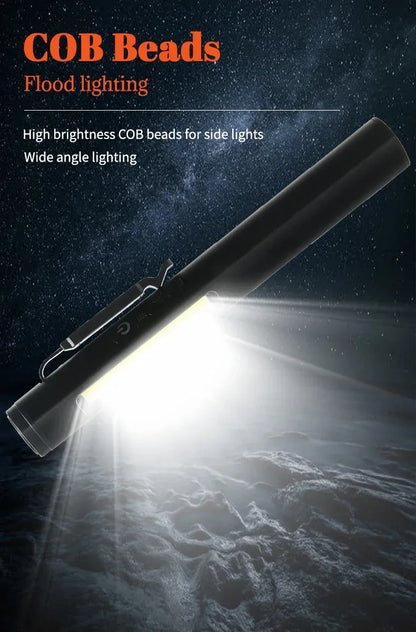 Portable UV LED Pen Light USB Rechargeable Work Lantern with Magnet